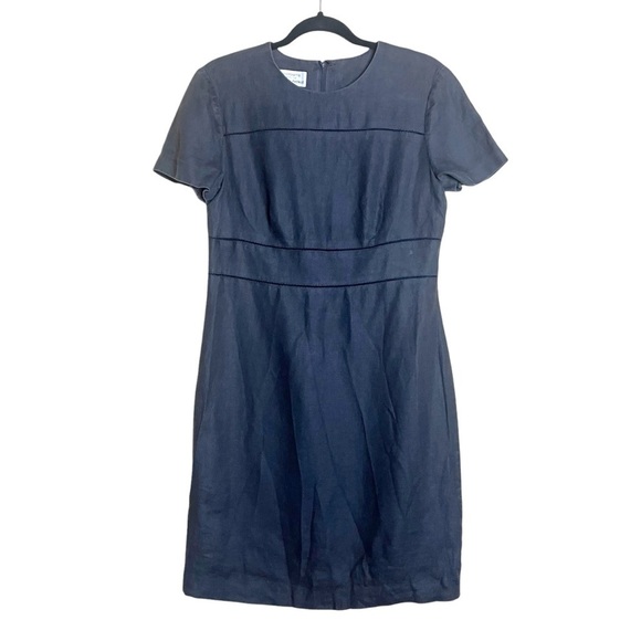 Vintage Yves Cossette Saks Fifth Avenue Linen Short Sleeve Shift Dress Size 10 - Picture 1 of 12